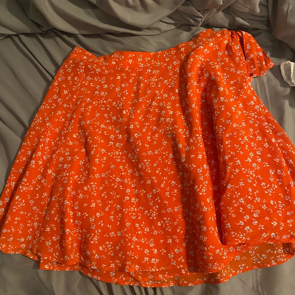 Forever 21 red mini wrap skirt